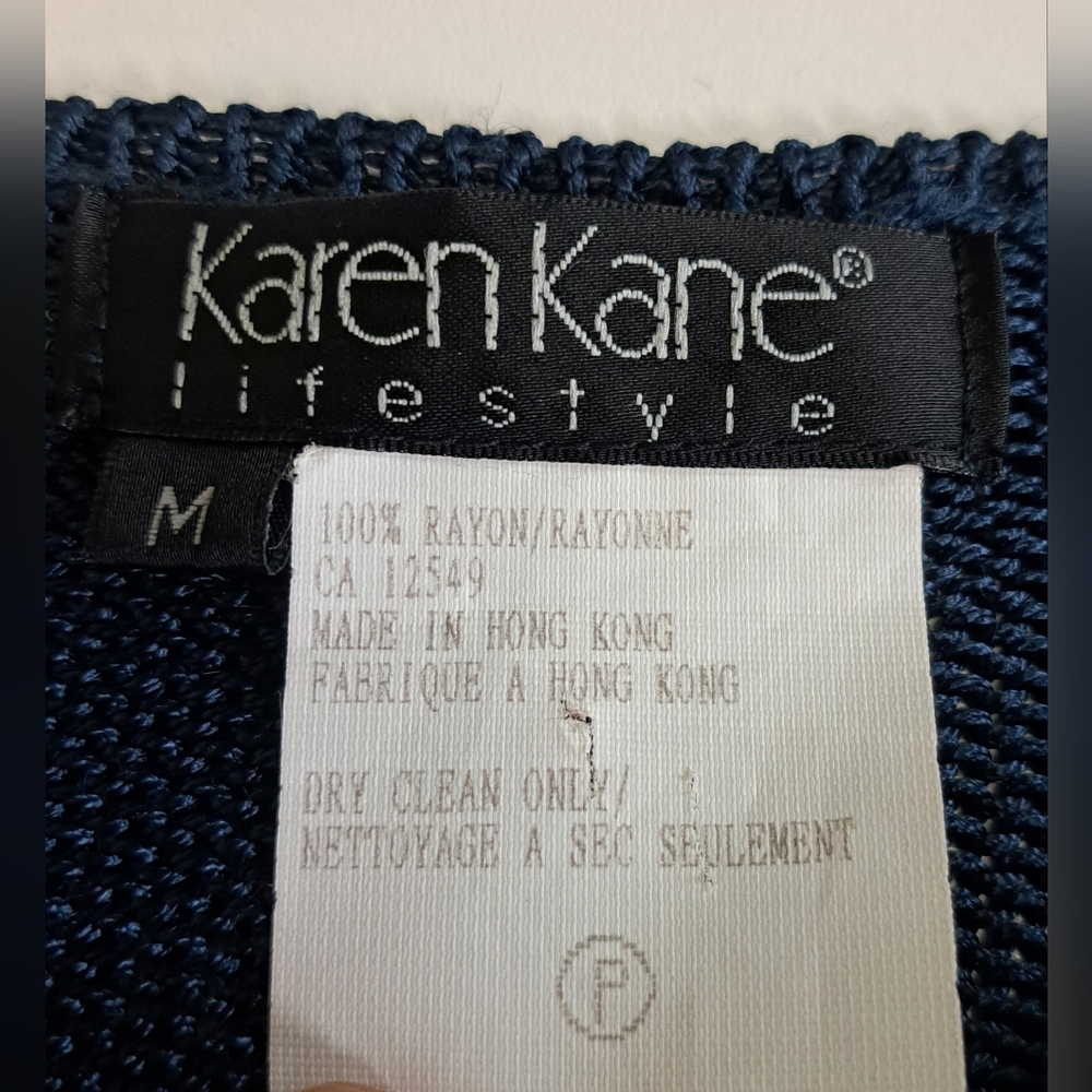 Karen Kane Women's Button Up Sweater Knit 100% Rayon Cardigan Vintage 90s Medium - Picture 2 of 16